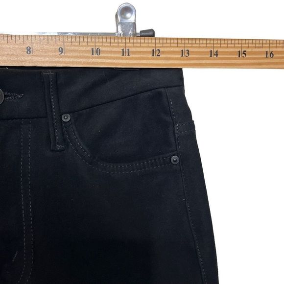MOTHER High Waist Looker Jeans Black Suede Women’s Size 24 Stretch Skinny Fit - Picture 11 of 13